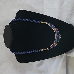 Blue Clonnisne Cord Necklace